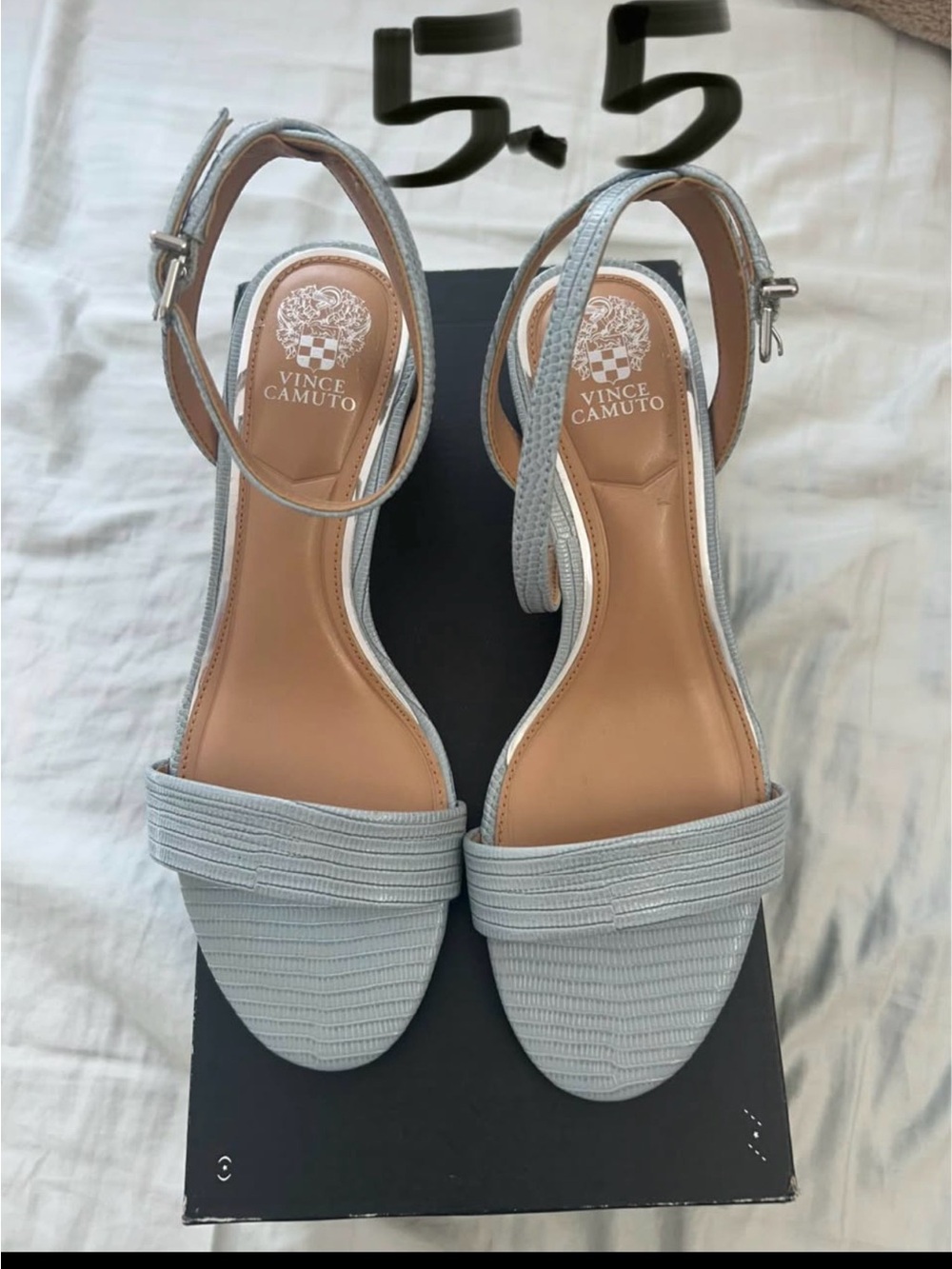 Vince Camuto Women's Pale Blue Ankle-Strap Sandals